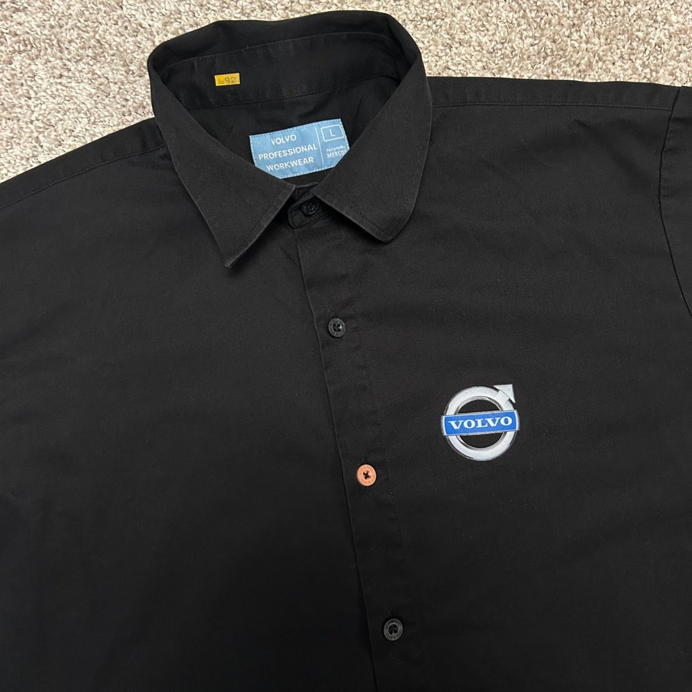 Volvo Professional Workwear Mechanic Shirt Men Size Large Black Uniform